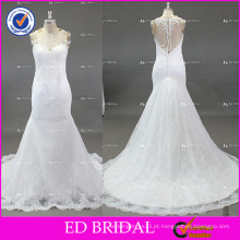 ED Bridal Elegant White Mermaid Lace Appliqued Alibaba vestido de noiva para atacado